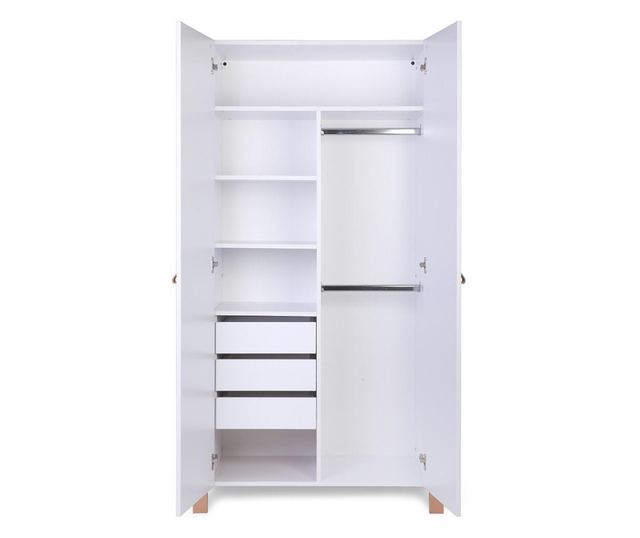 RUHÁSSZEKRÉNY, FURNLUX CLASSIC, ETUDE, 96x47x179cm, FEHÉR, TÖMÖR FA