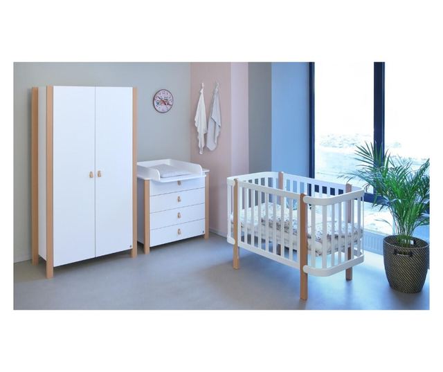 RUHÁSSZEKRÉNY, FURNLUX CLASSIC, ETUDE, 96x47x179cm, FEHÉR, TÖMÖR FA