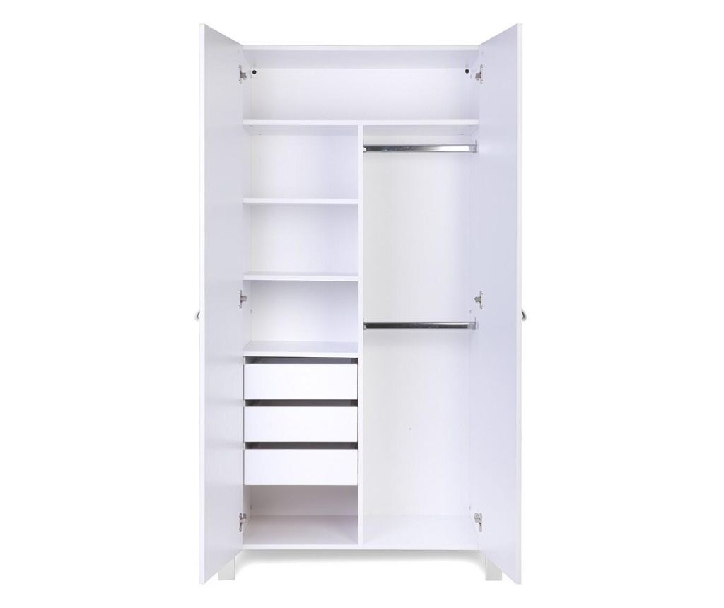 RUHÁSSZEKRÉNY, FURNLUX CLASSIC, ETUDE, 96x47x179cm, SZÜRKE, TÖMÖR FA - 3