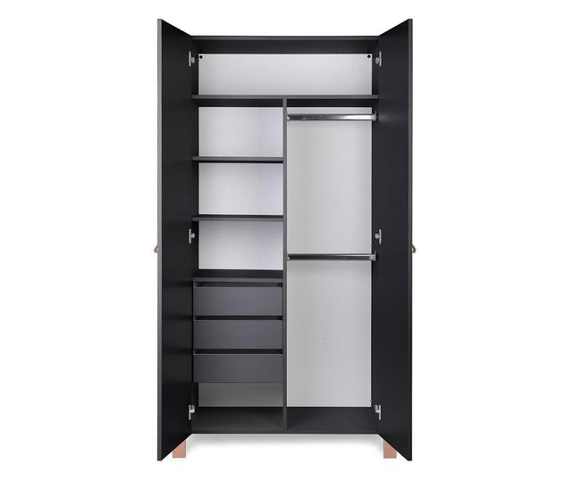 DJEČJI ORMAR, FURNLUX CLASSIC, ETUDE, 96x47x179cm, CRNA, MASIVNO DRVO