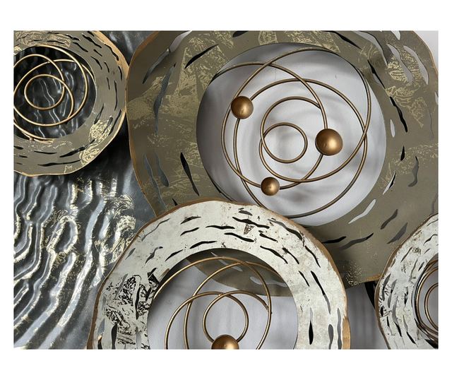 Decoratiune de perete, metalica, Petra, 130x61cm, Multicolor