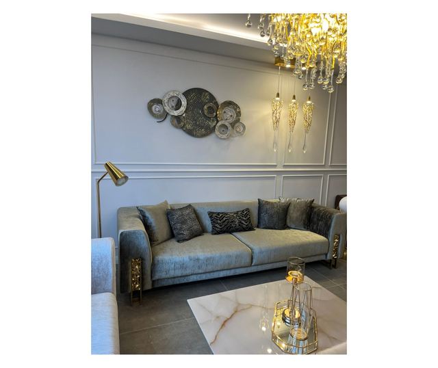 Decoratiune de perete, metalica, Petra, 130x61cm, Multicolor