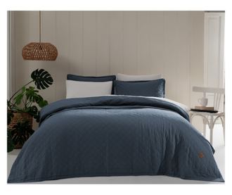 Premium steppelt takaró szett, Majoli Bahar Home Collection, 240x220 cm, 100% pamut, 30 gsm, 3 darab, Manu Storm