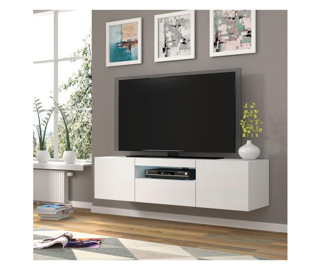 TV-ÁLLVÁNY, FURNLUX CLASSIC, AURA, 150x37x42cm, FEHÉR, MŰFA