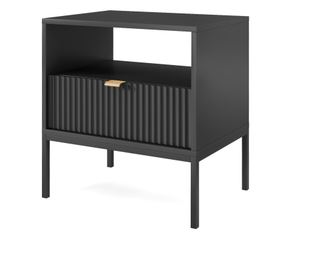 ÉJJELISZEKRÉNY, FURNLUX CLASSIC, AVON, 54x39x56cm, FEKETE, MŰFA