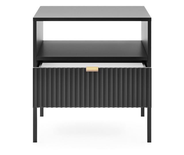 ÉJJELISZEKRÉNY, FURNLUX CLASSIC, AVON, 54x39x56cm, FEKETE, MŰFA