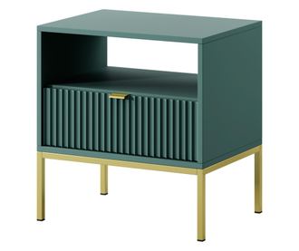ÉJJELISZEKRÉNY, FURNLUX CLASSIC, AVON, 54x39x56cm, ZÖLD, MŰFA