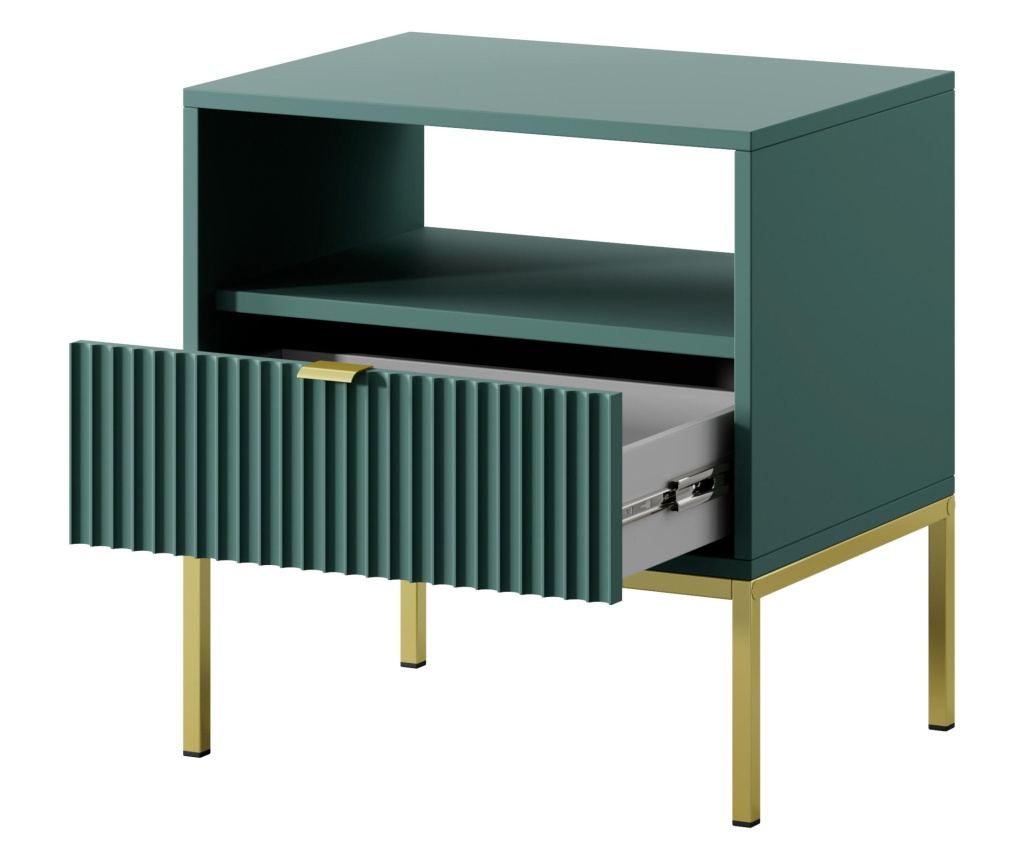 ÉJJELISZEKRÉNY, FURNLUX CLASSIC, AVON, 54x39x56cm, ZÖLD, MŰFA - 2