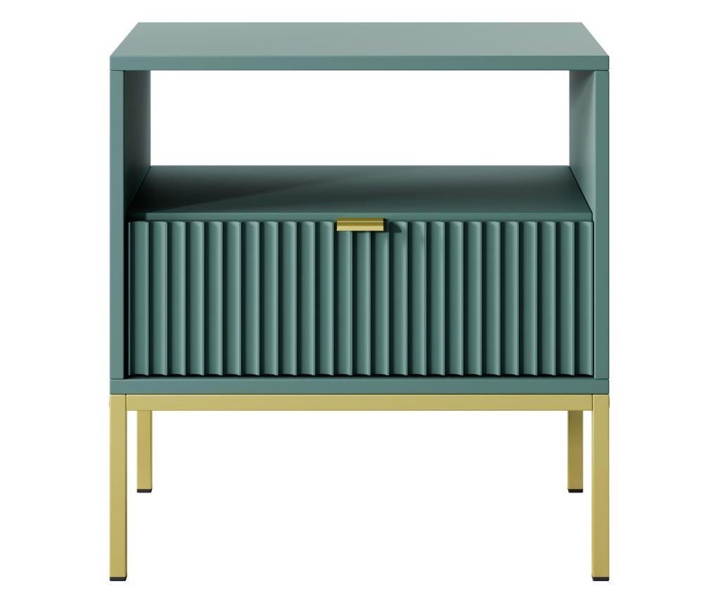 ÉJJELISZEKRÉNY, FURNLUX CLASSIC, AVON, 54x39x56cm, ZÖLD, MŰFA - 3