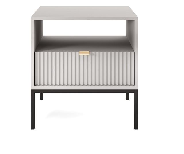 ÉJJELISZEKRÉNY, FURNLUX CLASSIC, AVON, 54x39x56cm, SZÜRKE, MŰFA