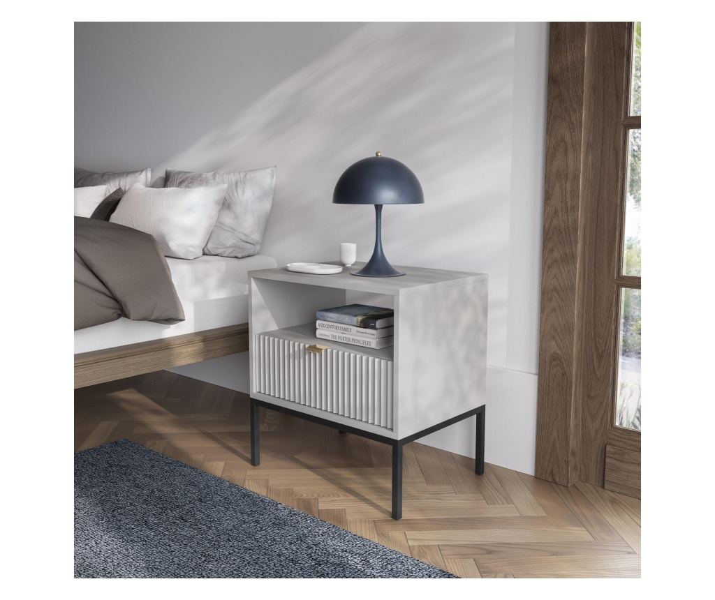 NOPTIERĂ, FURNLUX CLASSIC, AVON, 54x39x56cm, GRI, LEMN PRELUCRAT - 4