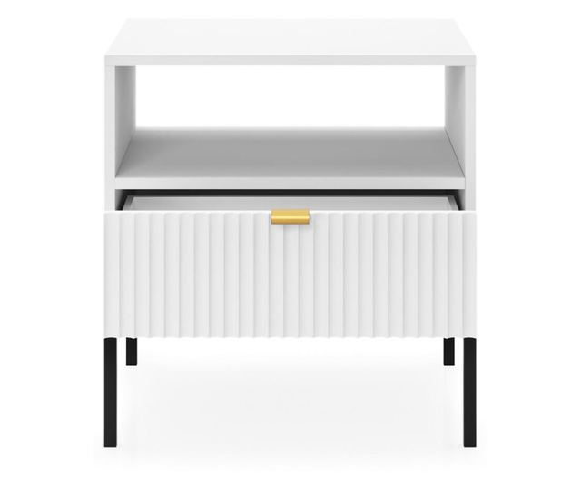 ÉJJELISZEKRÉNY, FURNLUX CLASSIC, AVON, 54x39x56cm, FEHÉR, MŰFA