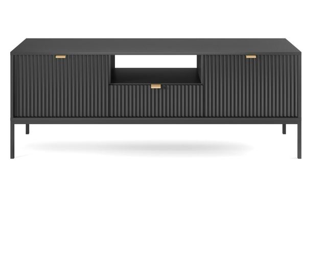TV-ÁLLVÁNY, FURNLUX CLASSIC, AVON, 154x39x56cm, FEKETE, MŰFA
