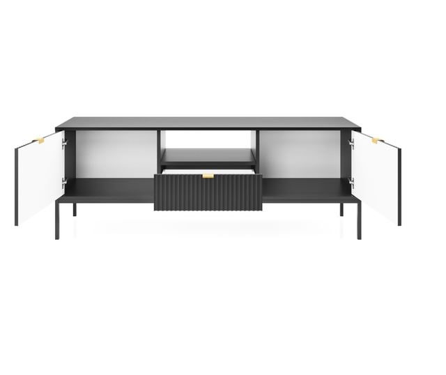 TV-ÁLLVÁNY, FURNLUX CLASSIC, AVON, 154x39x56cm, FEKETE, MŰFA
