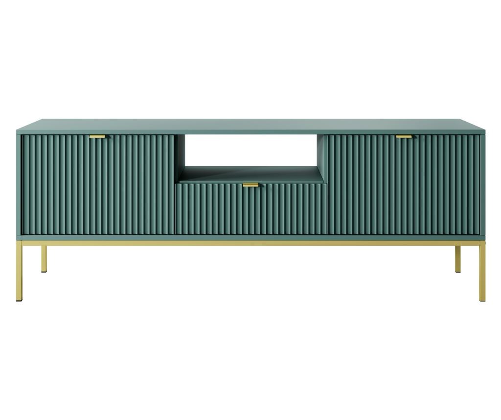 COMODĂ TV, FURNLUX CLASSIC, AVON, 154x39x56cm, VERDE, LEMN PRELUCRAT - 3