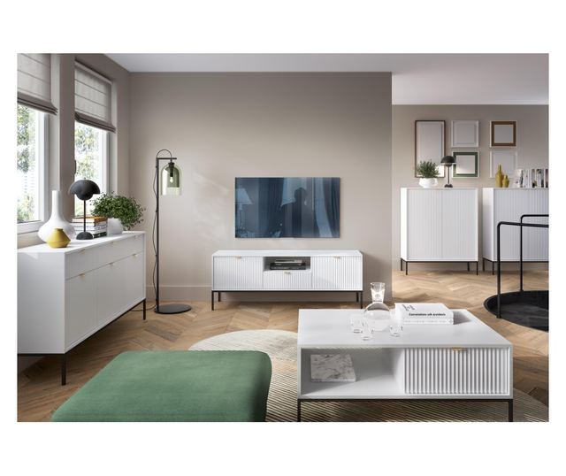TV-ÁLLVÁNY, FURNLUX CLASSIC, AVON, 154x39x56cm, FEHÉR, MŰFA