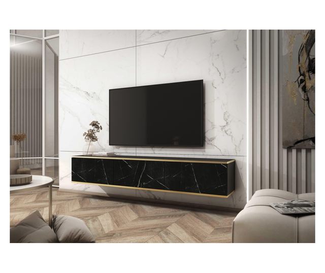 TV-ÁLLVÁNY, FURNLUX CLASSIC, ORO, 175x32x30cm, MÁRVÁNY, MŰFA