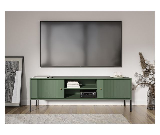 TV-ÁLLVÁNY, FURNLUX CLASSIC, ISEO, 154x50x50cm, ZÖLD, MŰFA