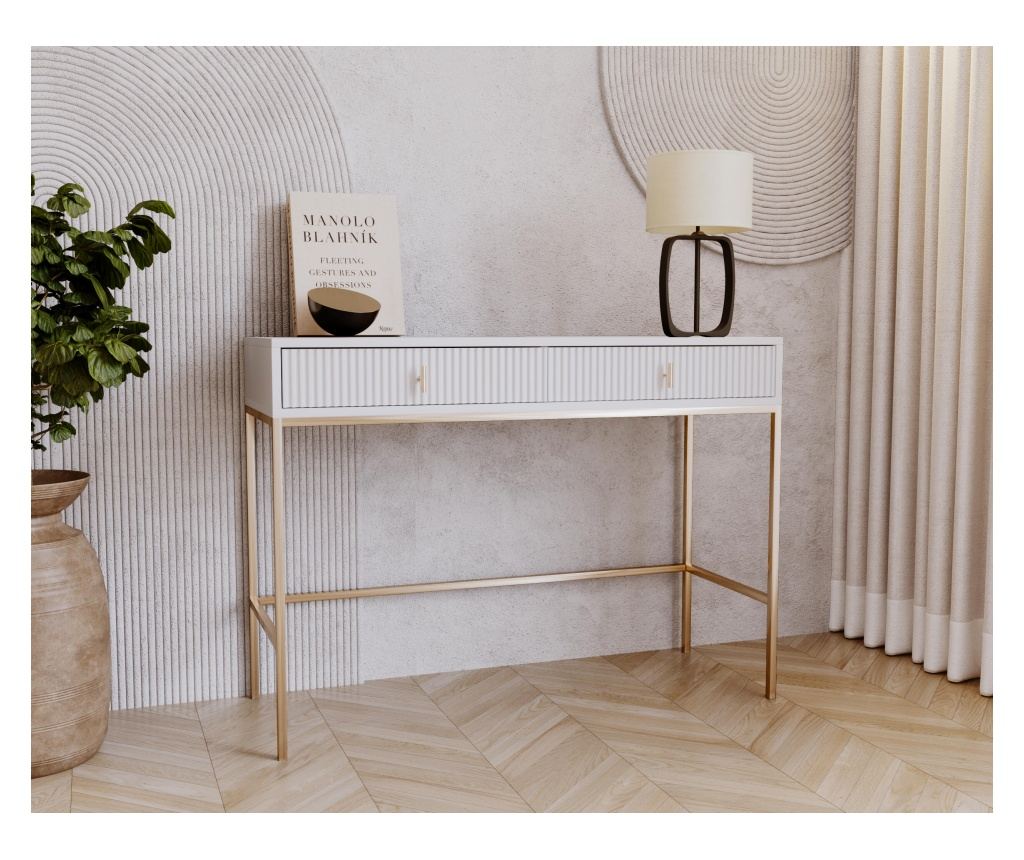 CONSOLĂ, FURNLUX CLASSIC, MAGGIORE, 104x50x77cm, ALB, LEMN PRELUCRAT - 5