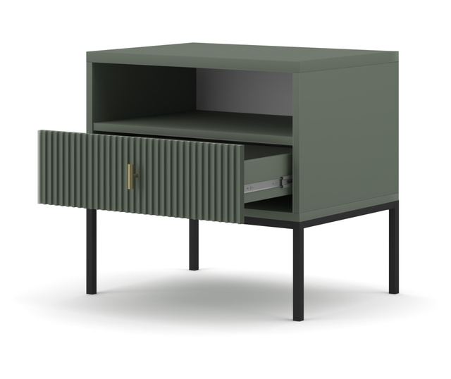 ÉJJELISZEKRÉNY, FURNLUX CLASSIC, MAGGIORE, 54x39x52cm, ZÖLD, MŰFA