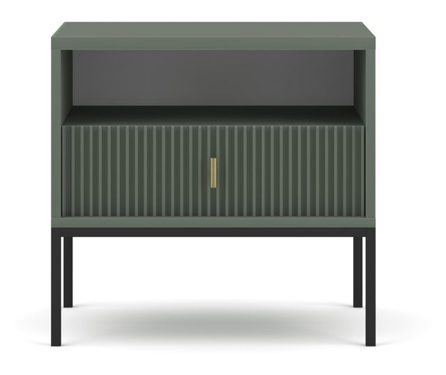 ÉJJELISZEKRÉNY, FURNLUX CLASSIC, MAGGIORE, 54x39x52cm, ZÖLD, MŰFA