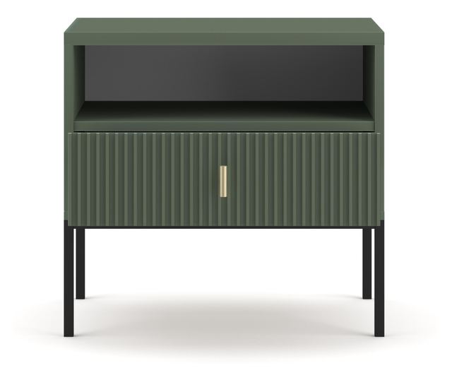 ÉJJELISZEKRÉNY, FURNLUX CLASSIC, MAGGIORE, 54x39x52cm, ZÖLD, MŰFA