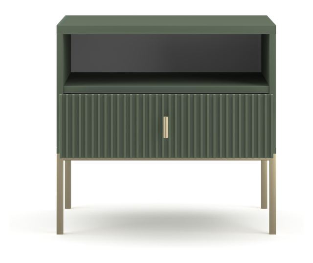 ÉJJELISZEKRÉNY, FURNLUX CLASSIC, MAGGIORE, 54x39x52cm, ZÖLD, MŰFA