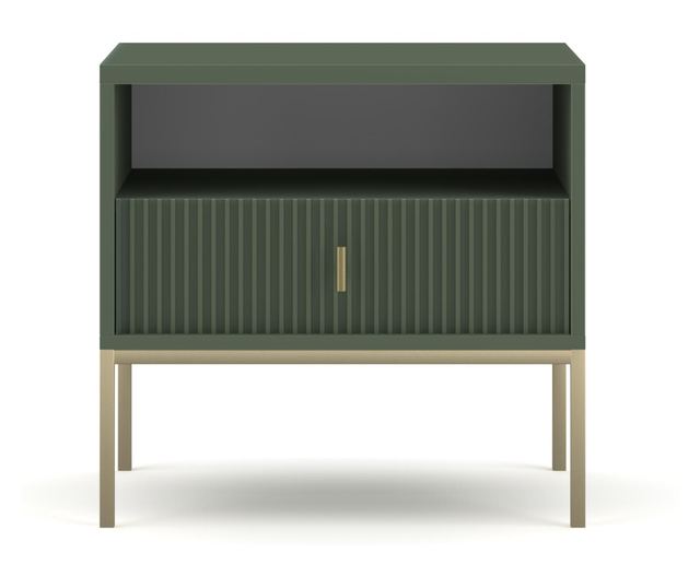ÉJJELISZEKRÉNY, FURNLUX CLASSIC, MAGGIORE, 54x39x52cm, ZÖLD, MŰFA