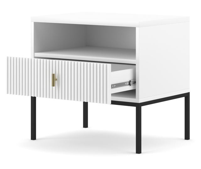 ÉJJELISZEKRÉNY, FURNLUX CLASSIC, MAGGIORE, 54x39x52cm, FEHÉR, MŰFA