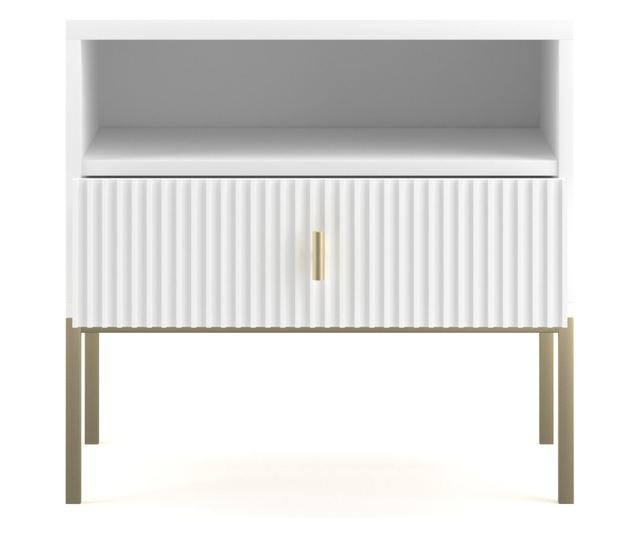 ÉJJELISZEKRÉNY, FURNLUX CLASSIC, MAGGIORE, 54x39x52cm, FEHÉR, MŰFA