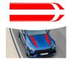 Комплект от 2 самозалепващи се стикера Tuning, модел "Hood Stripes V1", размер 85 х 12 см, цвят Червен