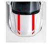 Комплект от 2 самозалепващи се стикера Tuning, модел "Hood Stripes V1", размер 85 х 12 см, цвят Червен