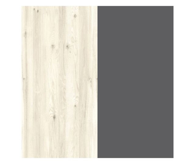 Pat haaus Malmo, 200 x 140 cm, saltea spuma inclusa, Stejar Alb/Antracit