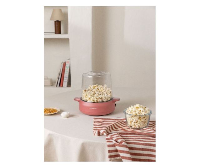 CREATE pattogatott kukorica gép, Stúdió, ideális vaj/karamell/só pattogatott kukoricához, űrtartalom 100 g, mindössze 5 perc ala
