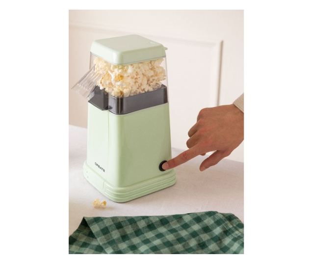 Popcorn gép Retro CREATE, kapacitása 80 g, mindössze 3 perc alatt kész, könnyen használható, 1200 W, adagolókanál, kicsi és komp