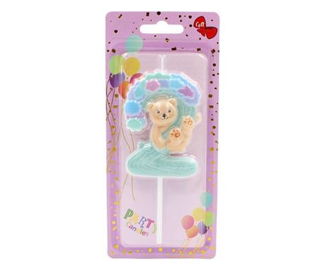 Свещ за рожден ден, за деца, цифра 2, Giftdesign, 8 см