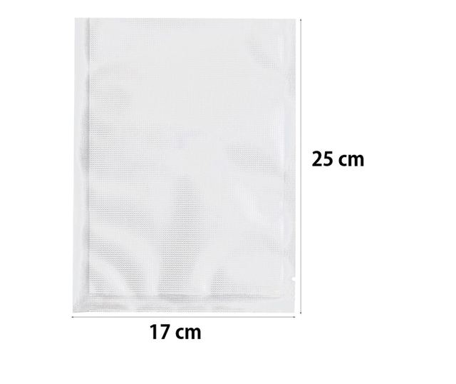 Set 100x Pungi Vidat Alimente MRG M1119, 25x17 cm, Universale,Reutilizabile, fara BPA, Transparente, Compatibile cu Toate Aparat
