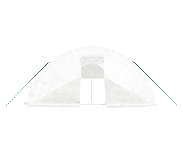 Оранжерия със стоманена рамка, бяла, 110 m², 22x5x2,3 m