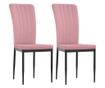 Jedilni stoli, 2 kosa, roza, žamet