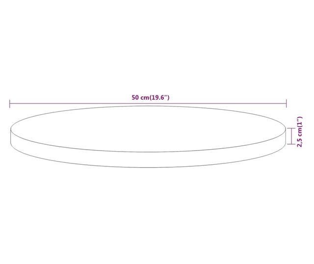 tömör akácfa kerek asztallap Ø50 x 2,5 cm