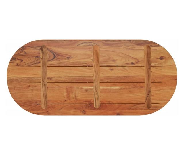 tömör akácfa ovális asztallap 90 x 40 x 2,5 cm