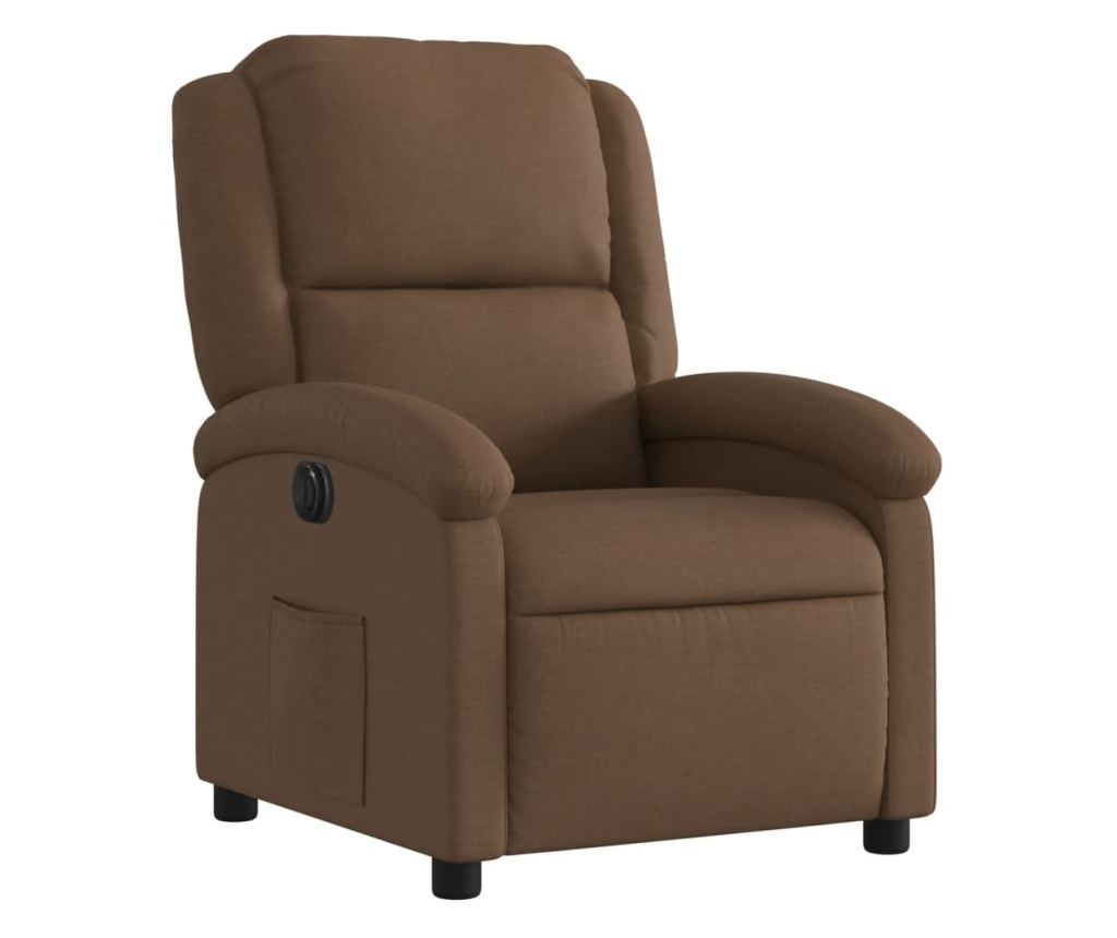 Električni naslanjač na razteg, rjav, blago - 4