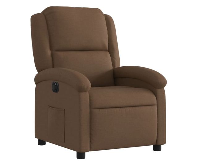 Електрически реклайнер фотьойл, кафяв, текстилна материя