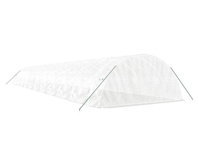 Оранжерия със стоманена рамка, бяла, 110 m², 22x5x2,3 m