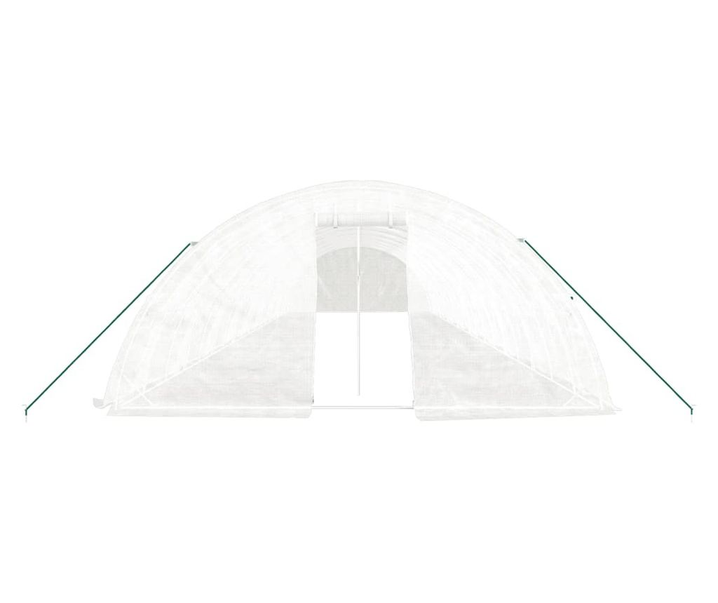 Оранжерия с метална рамка, бяла, 90 кв.м, 18x5x2,3 м - 4