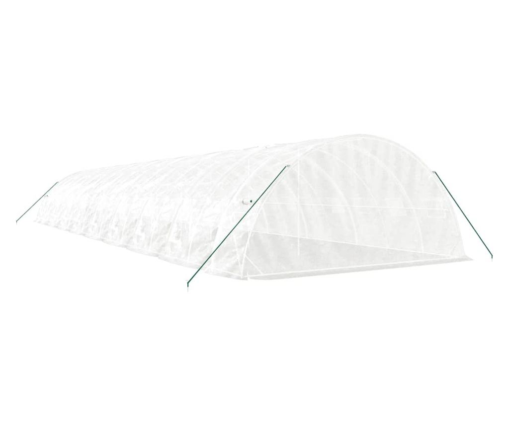 Оранжерия с метална рамка, бяла, 90 кв.м, 18x5x2,3 м - 6