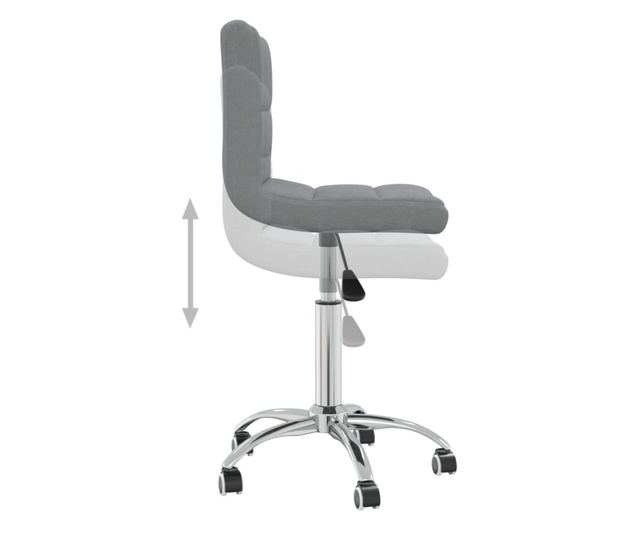 Vrtljiv kuhinjski stol, svetlo siv, blago