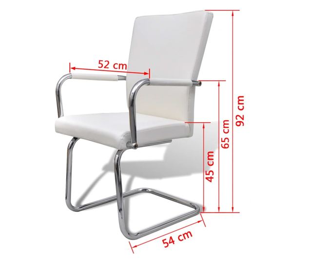 Konzolne kuhinjske stolice, komplet 4, bele, umetno usnje