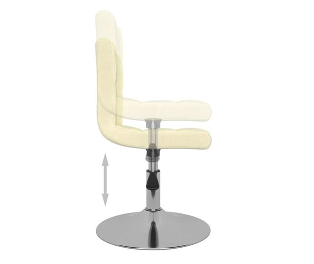 Vrtljivi jedilni stoli, komplet 6, kremni, blago