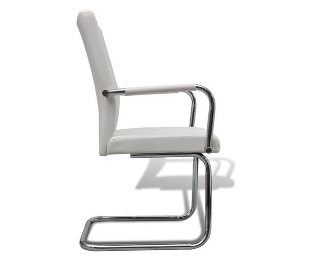 Konzolne kuhinjske stolice, 2 kosa, bele, umetno usnje